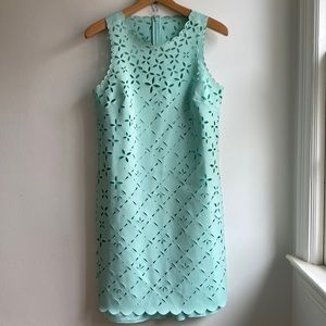 J Crew Mint Green Sz 4 summer dress with laser cut outs
